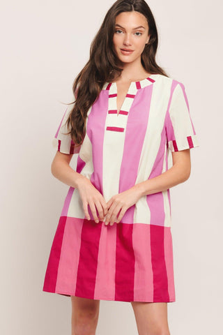 FRESH PINK WOVEN MINI DRESS - Glamourous Grace