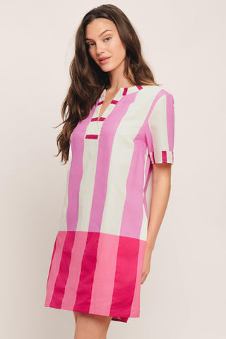 FRESH PINK WOVEN MINI DRESS - Glamourous Grace