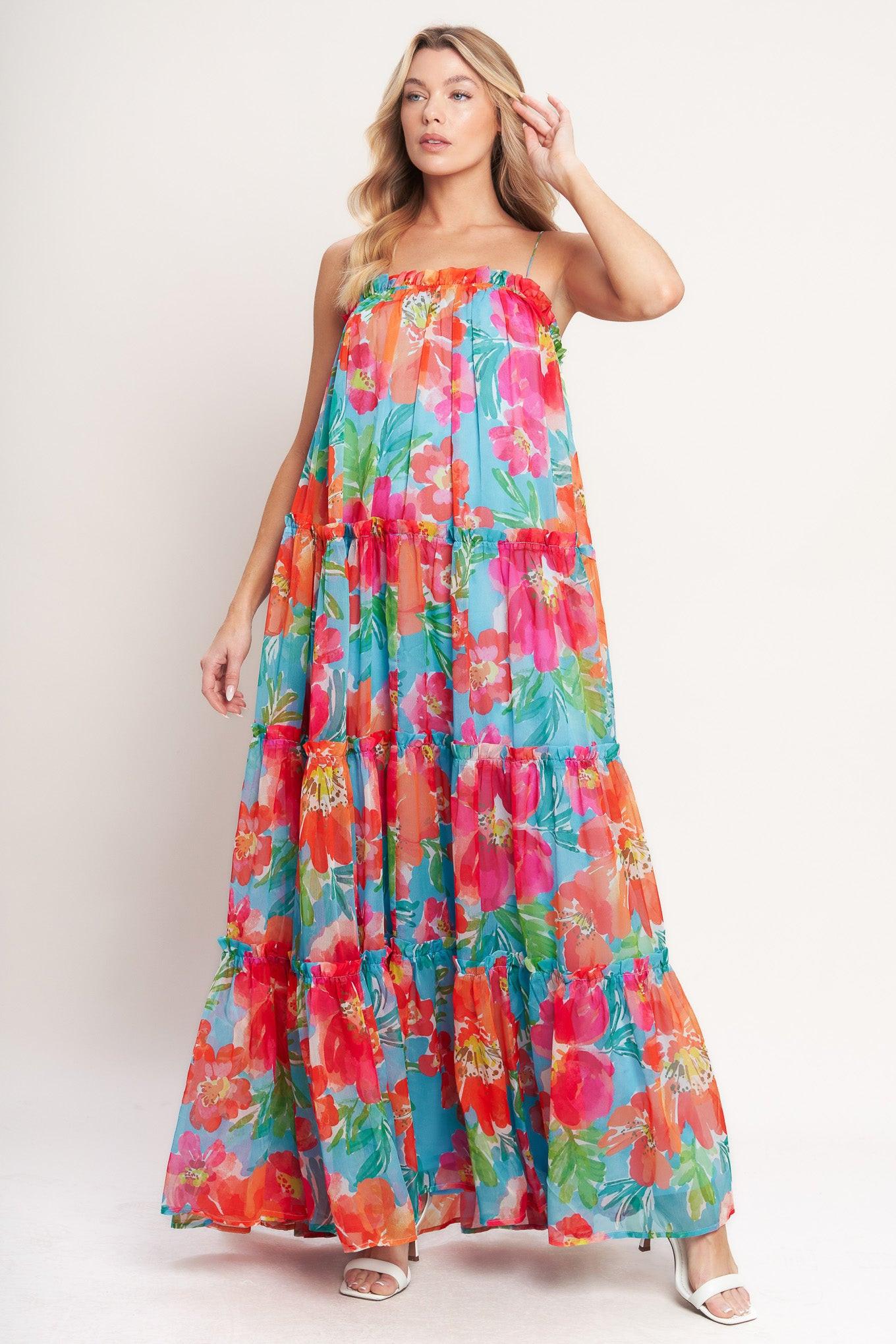 TROPICAL DAYDREAM WOVEN MAXI DRESS - Glamourous Grace