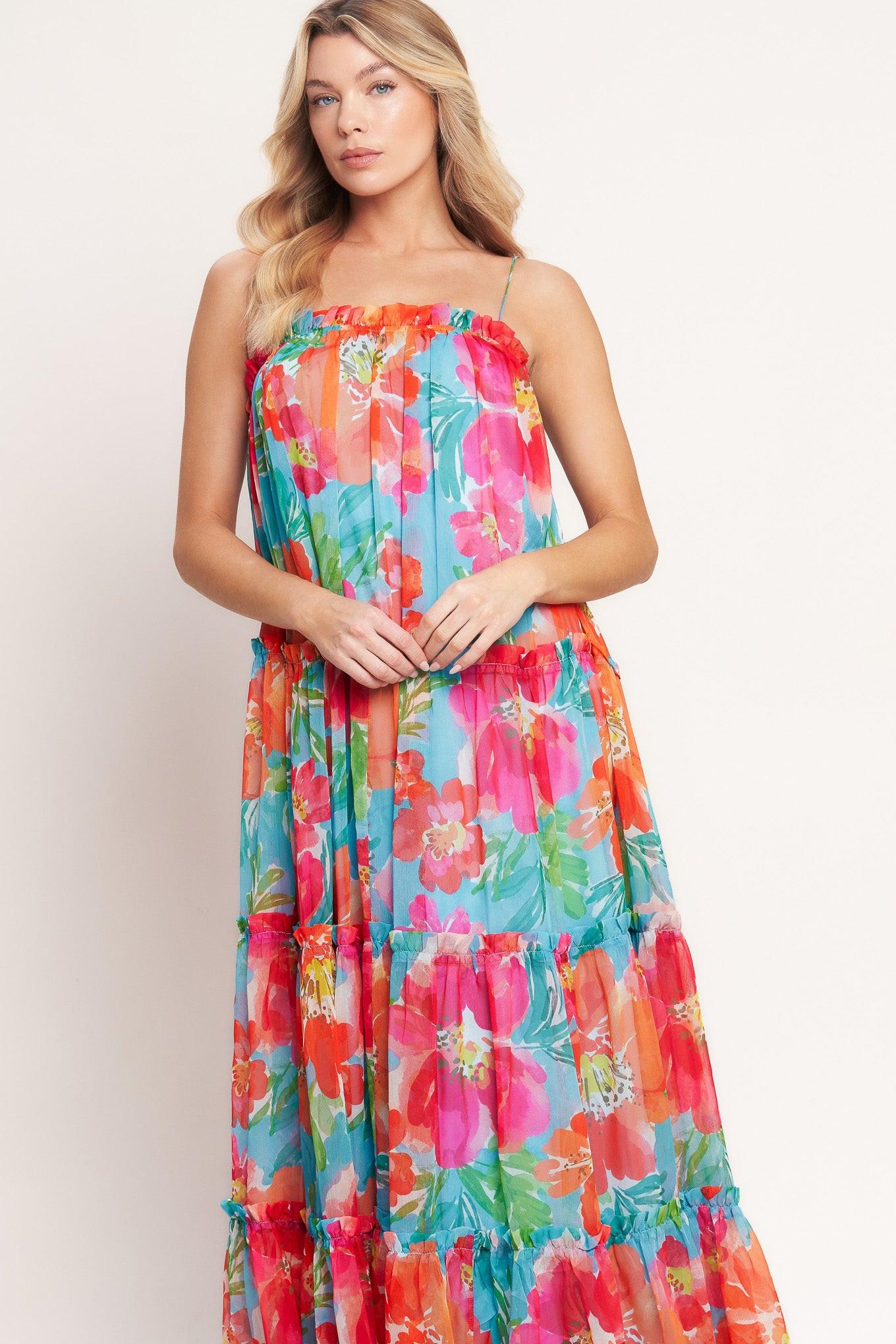TROPICAL DAYDREAM WOVEN MAXI DRESS - Glamourous Grace