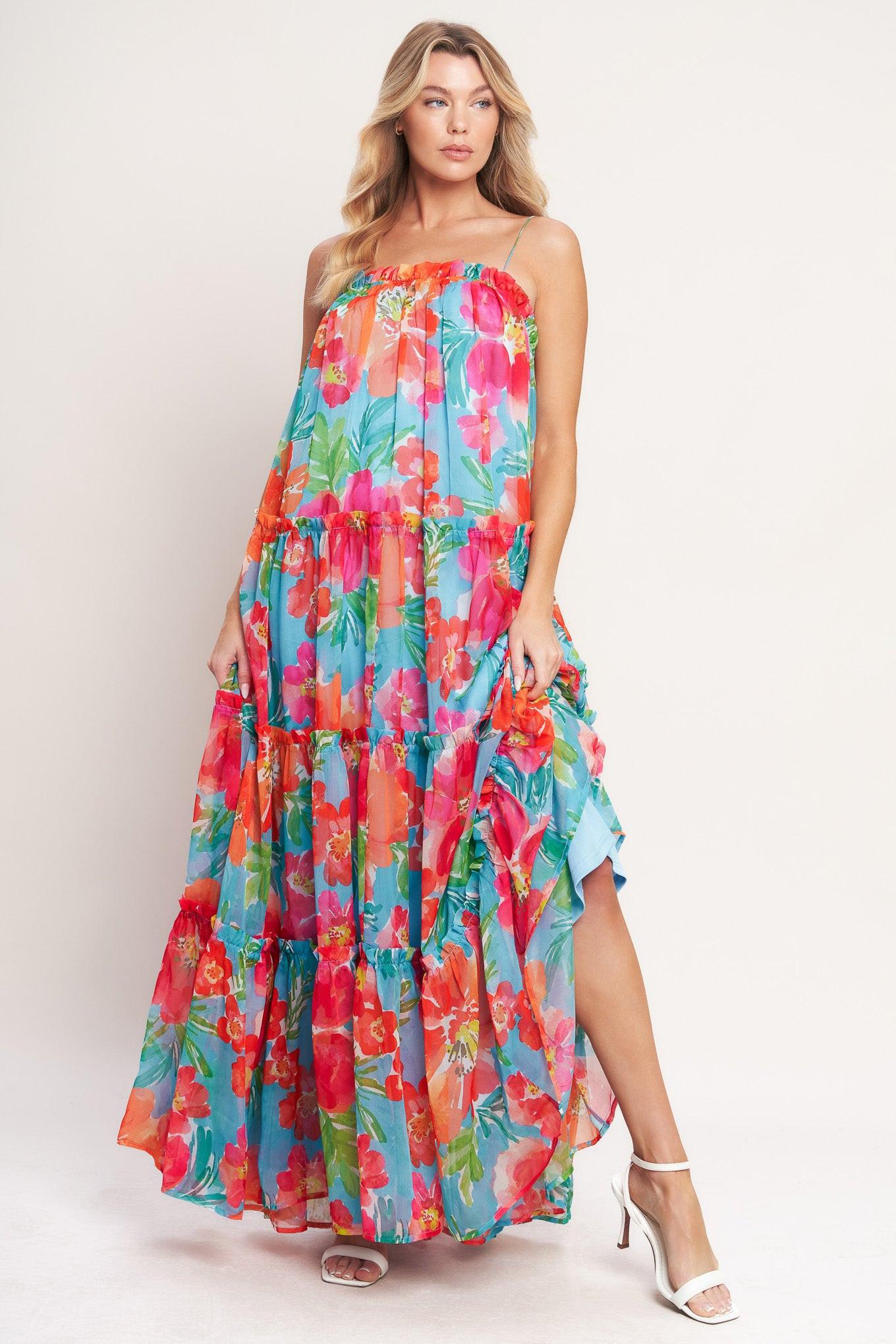 TROPICAL DAYDREAM WOVEN MAXI DRESS - Glamourous Grace