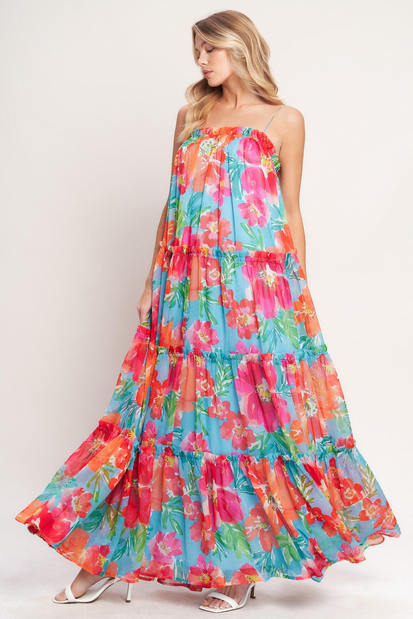TROPICAL DAYDREAM WOVEN MAXI DRESS - Glamourous Grace