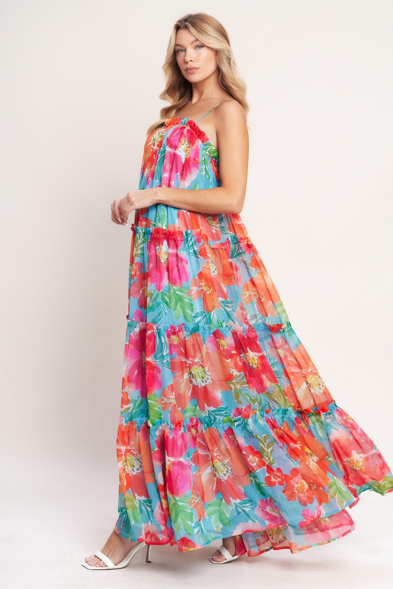 TROPICAL DAYDREAM WOVEN MAXI DRESS - Glamourous Grace