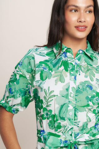 SIMPLY IN BLOOM WOVEN MIDI SHIRT DRESS - Glamourous Grace