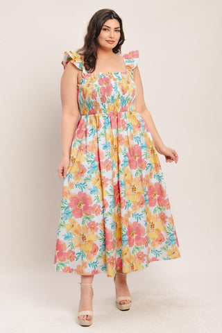 SOFT SUNSHINE WOVEN MIDI DRESS - Glamourous Grace