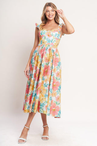 SOFT SUNSHINE WOVEN MIDI DRESS - Glamourous Grace