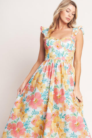 SOFT SUNSHINE WOVEN MIDI DRESS - Glamourous Grace