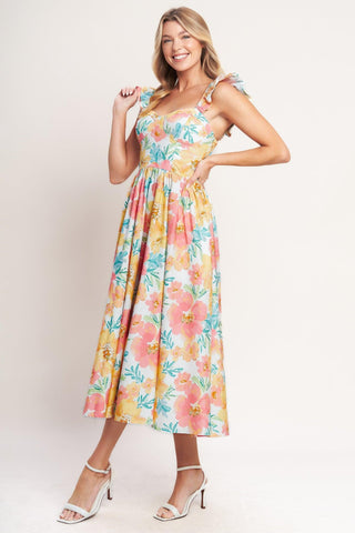 SOFT SUNSHINE WOVEN MIDI DRESS - Glamourous Grace