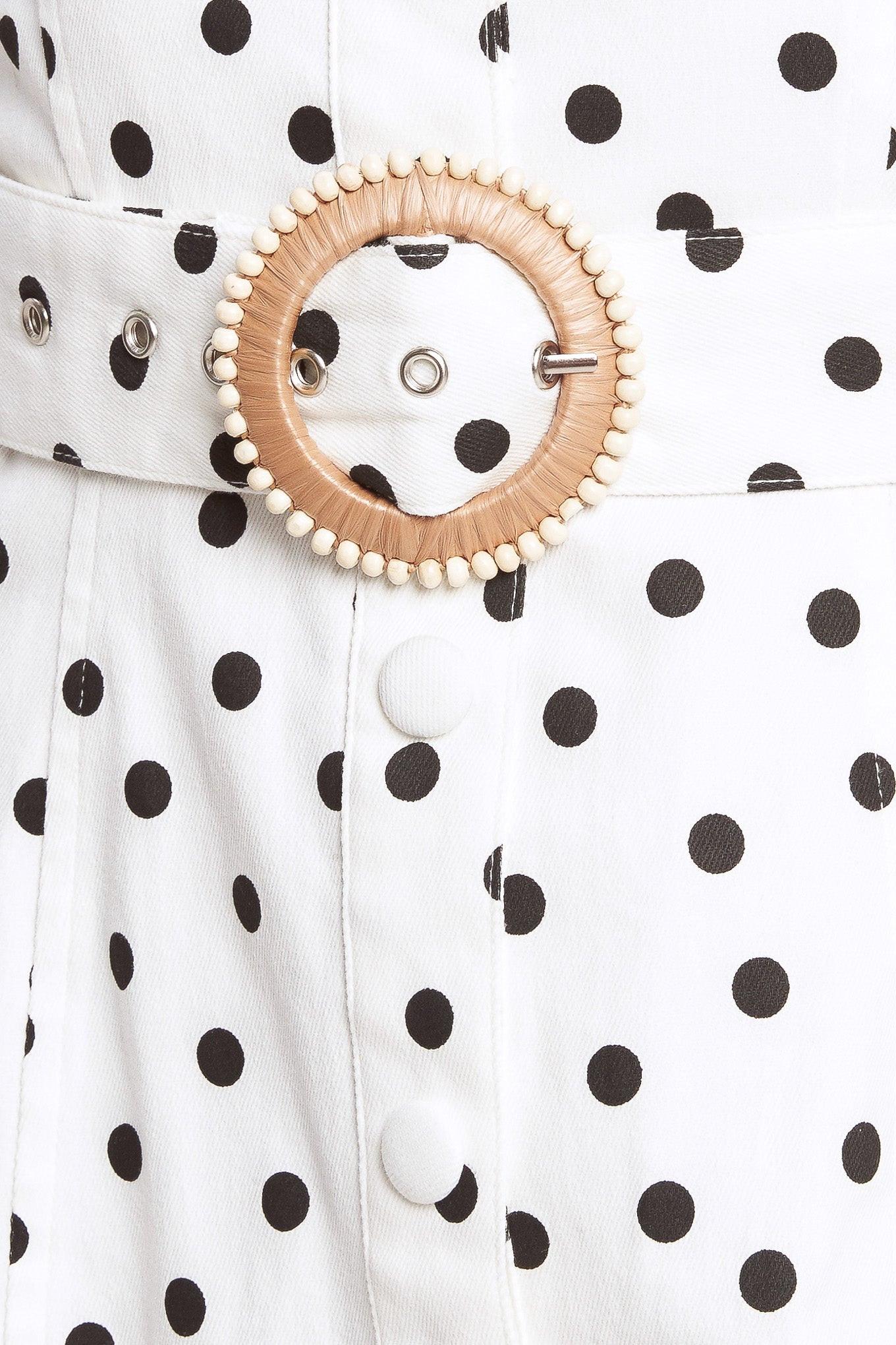 FRENCH DOT AFFAIR WOVEN MINI DRESS - Glamourous Grace