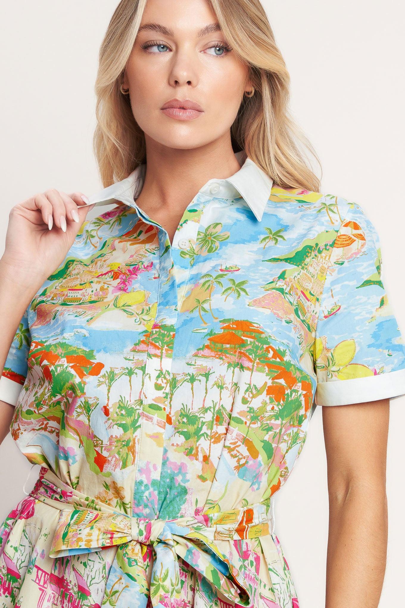COASTAL MARKET WOVEN MINI DRESS - Glamourous Grace