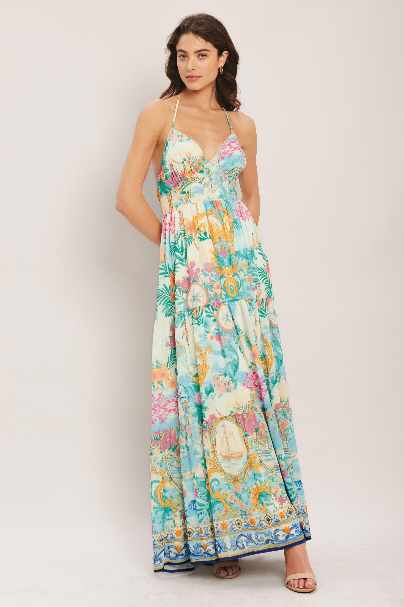 CAPRI SAIL AWAY WOVEN MAXI DRESS - Glamourous Grace