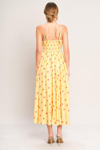 GOLDEN SUMMER POLKA WOVEN MIDI DRESS - Glamourous Grace