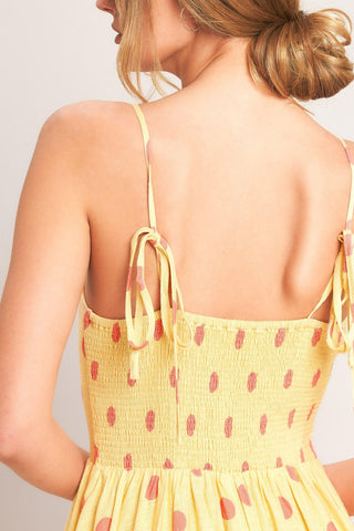 GOLDEN SUMMER POLKA WOVEN MIDI DRESS - Glamourous Grace