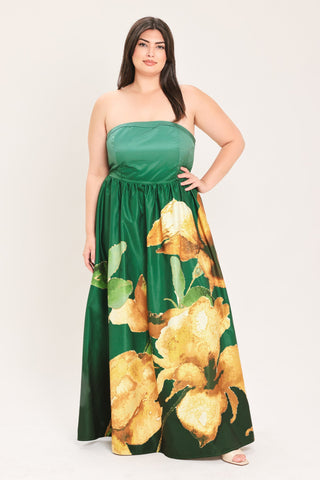 GOLDEN ROSE AFTERGLOW WOVEN MAXI DRESS - Glamourous Grace