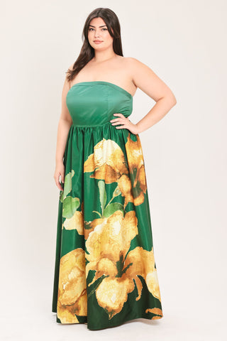 GOLDEN ROSE AFTERGLOW WOVEN MAXI DRESS - Glamourous Grace
