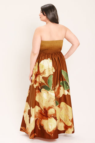 GOLDEN ROSE AFTERGLOW WOVEN MAXI DRESS - Glamourous Grace