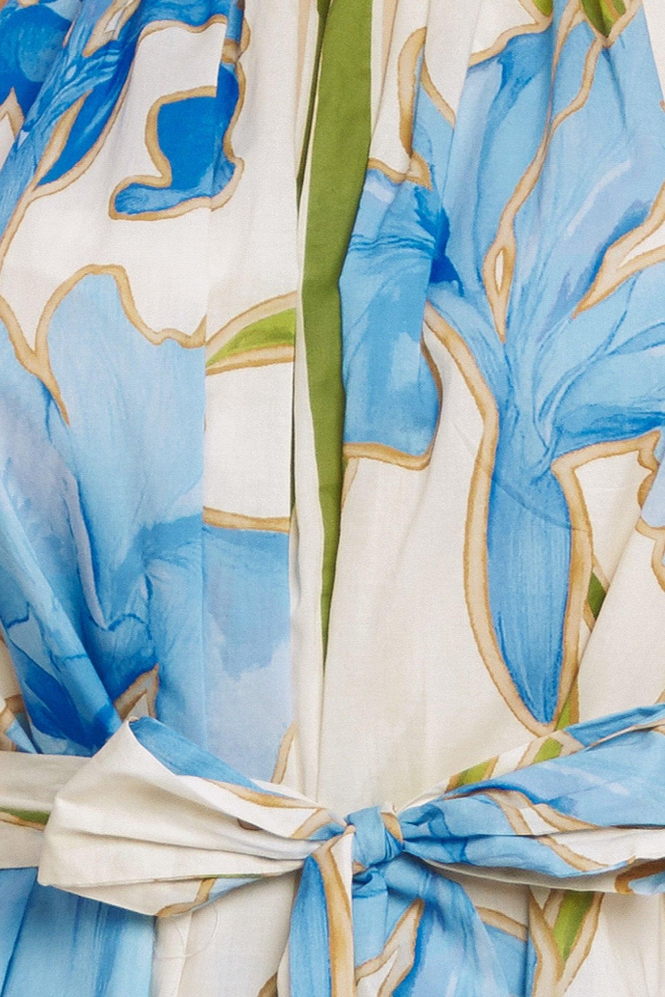 AZURE BLOOM HALTER WOVEN MINI DRESS - Glamourous Grace