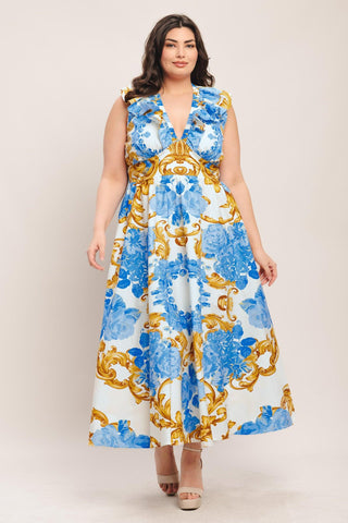 BAROQUE BLOOM WOVEN MIDI DRESS - Glamourous Grace