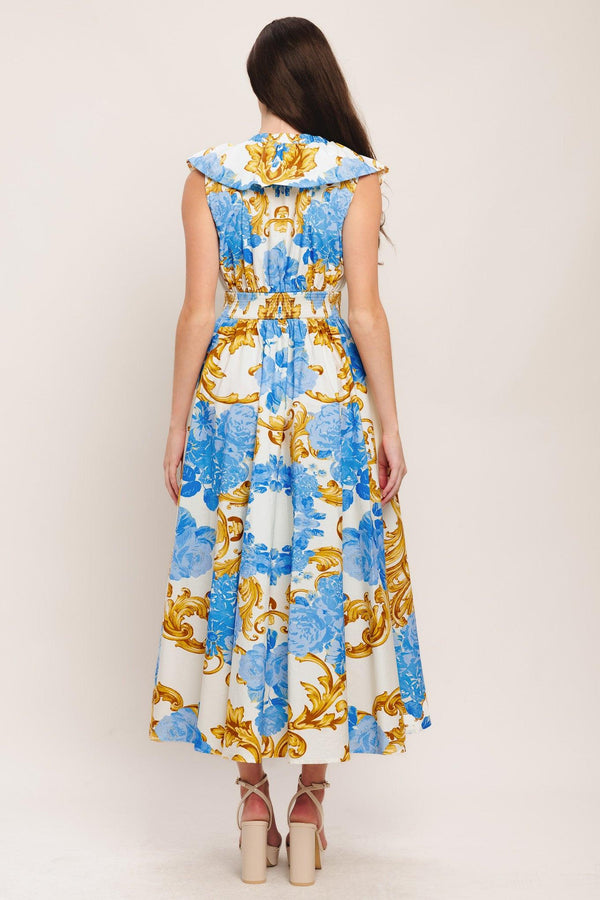 BAROQUE BLOOM WOVEN MIDI DRESS - Glamourous Grace