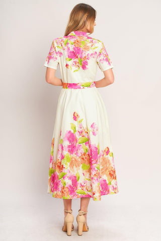 PEONY BLOOM WOVEN MIDI DRESS - Glamourous Grace