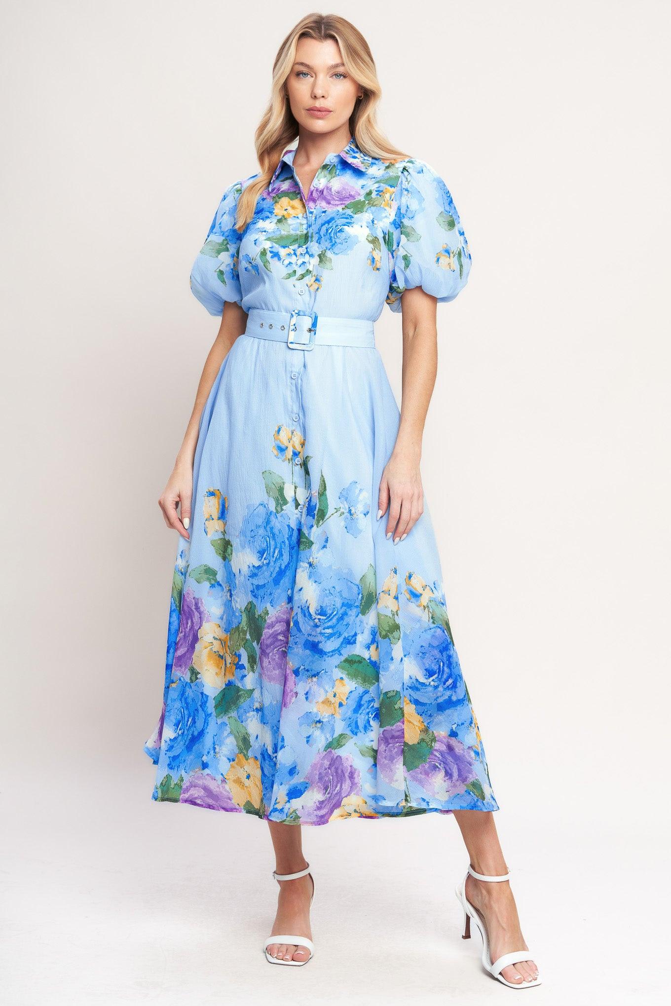 SPRINGTIME SWEETHEART WOVEN MIDI DRESS - Glamourous Grace