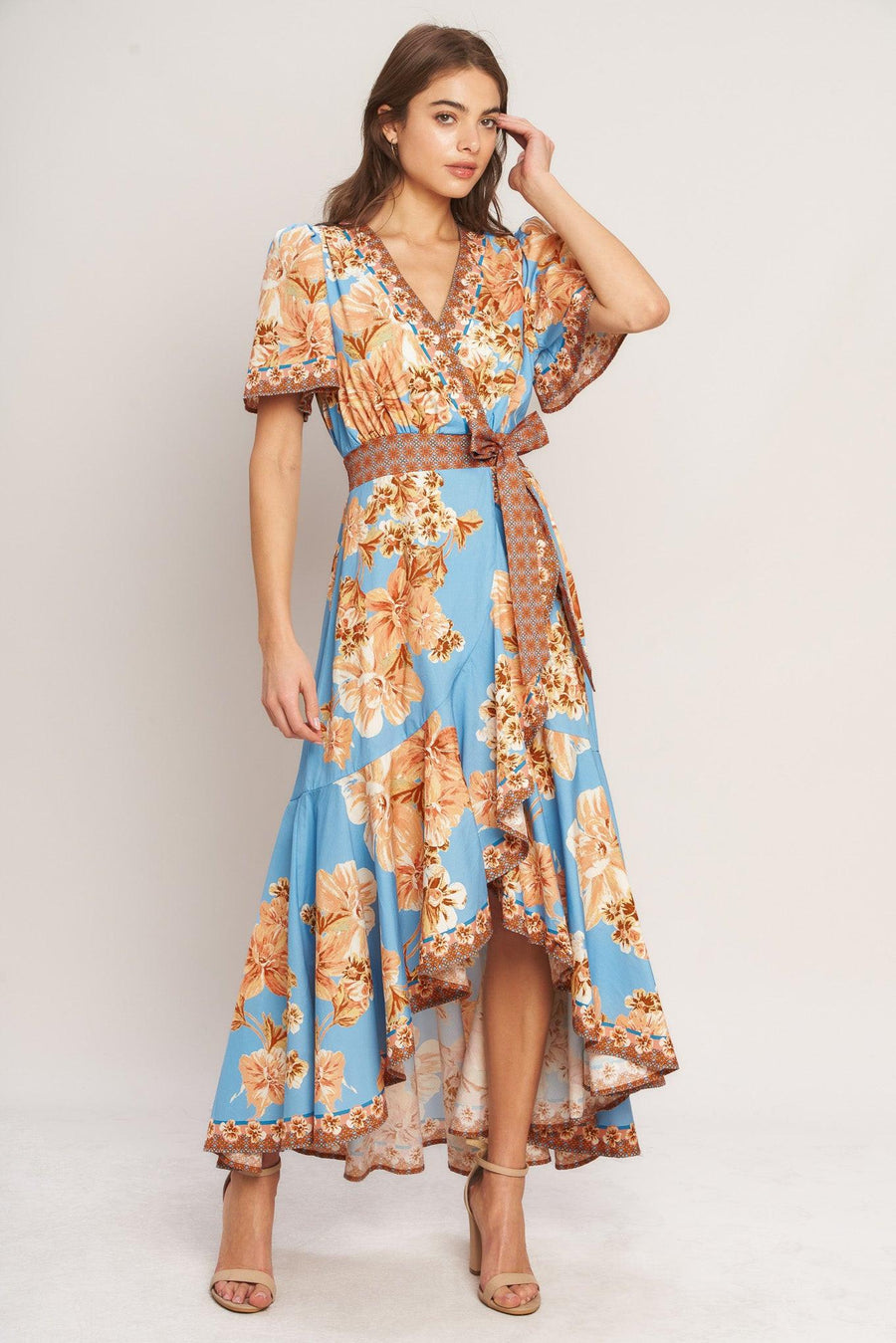 HAVANA HEAT WOVEN HI-LO MIDI DRESS - Glamourous Grace
