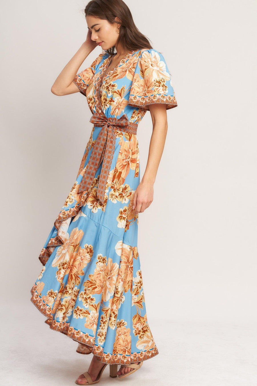 HAVANA HEAT WOVEN HI-LO MIDI DRESS - Glamourous Grace