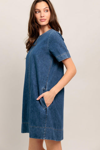 SIMPLY PUT TOGETHER DENIM MINI DRESS - Glamourous Grace