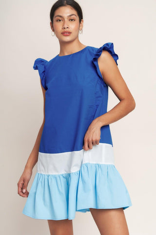 SEASIDE SWEETHEART COLOR BLOCKED MINI DRESS - Glamourous Grace