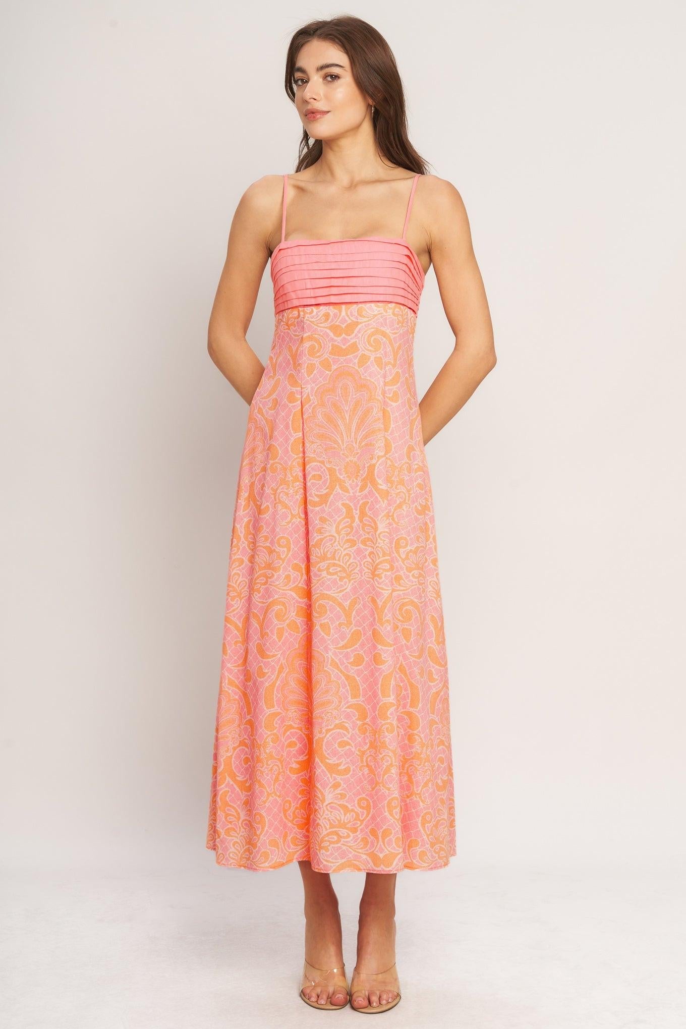 ISLAND SUNSET CHARM WOVEN MIDI DRESS - Glamourous Grace