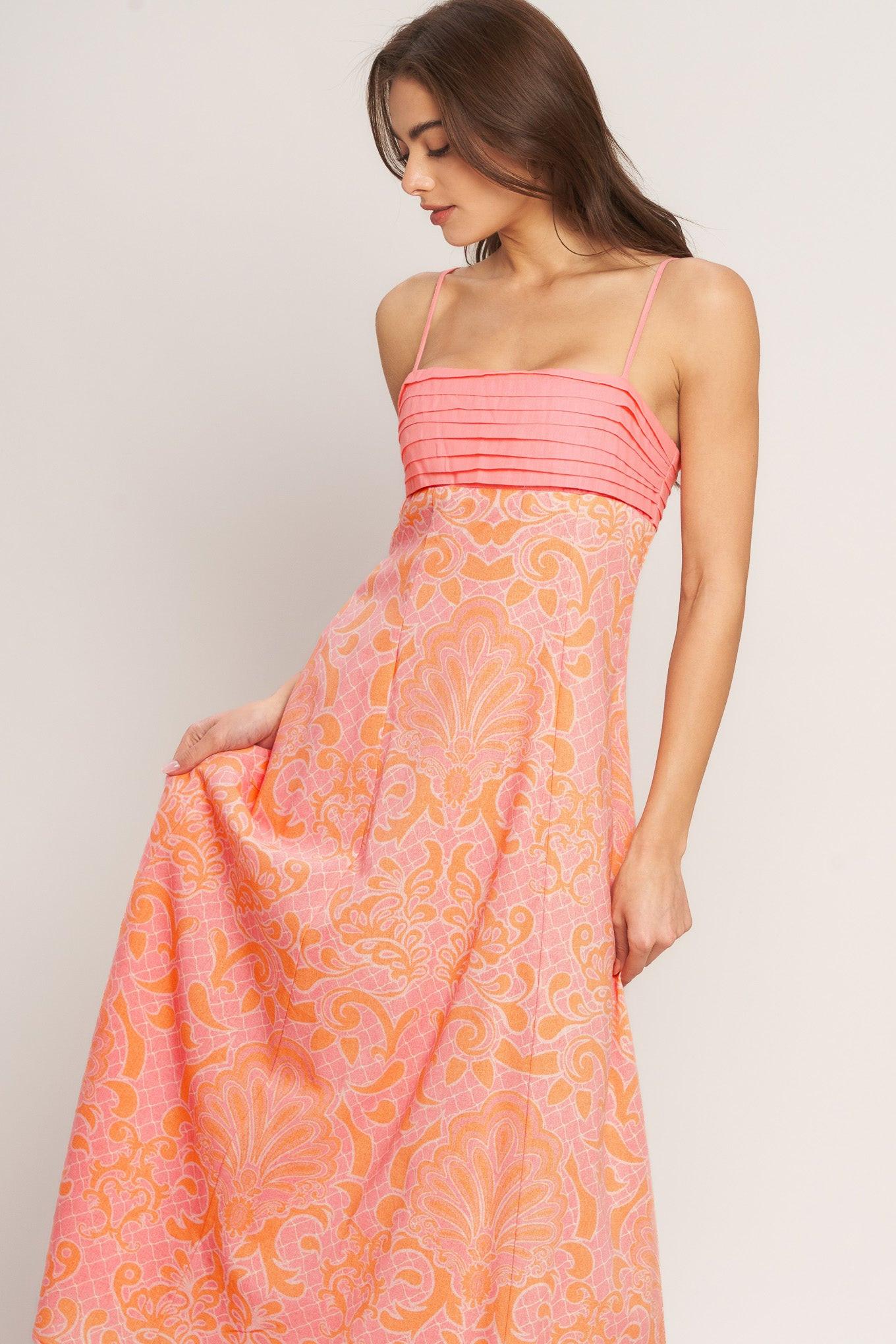 ISLAND SUNSET CHARM WOVEN MIDI DRESS - Glamourous Grace