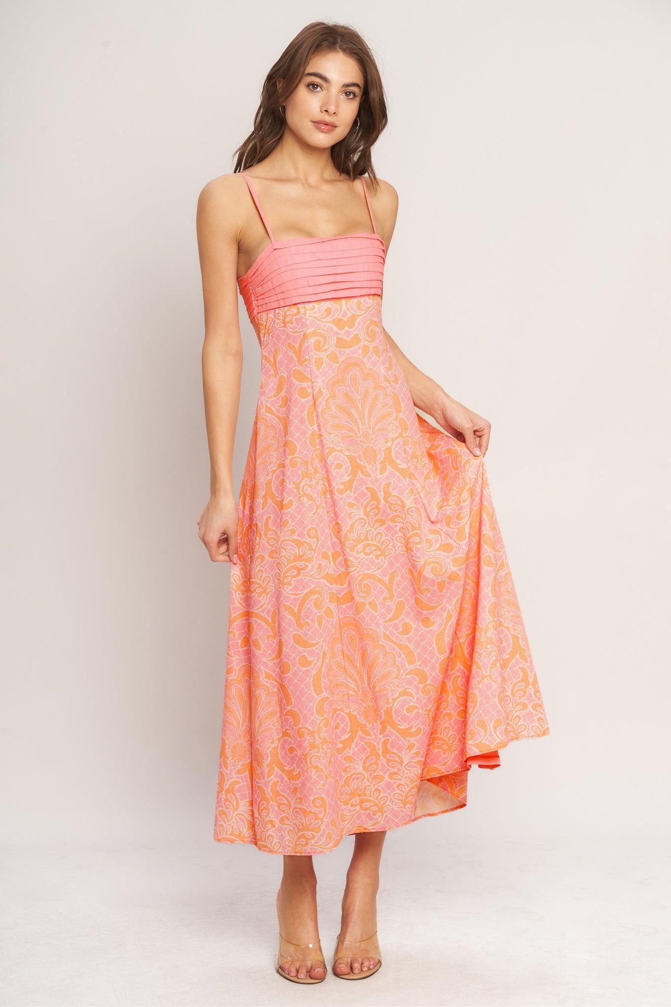 ISLAND SUNSET CHARM WOVEN MIDI DRESS - Glamourous Grace