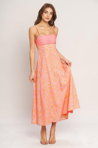 ISLAND SUNSET CHARM WOVEN MIDI DRESS - Glamourous Grace
