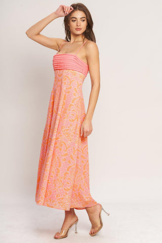 ISLAND SUNSET CHARM WOVEN MIDI DRESS - Glamourous Grace