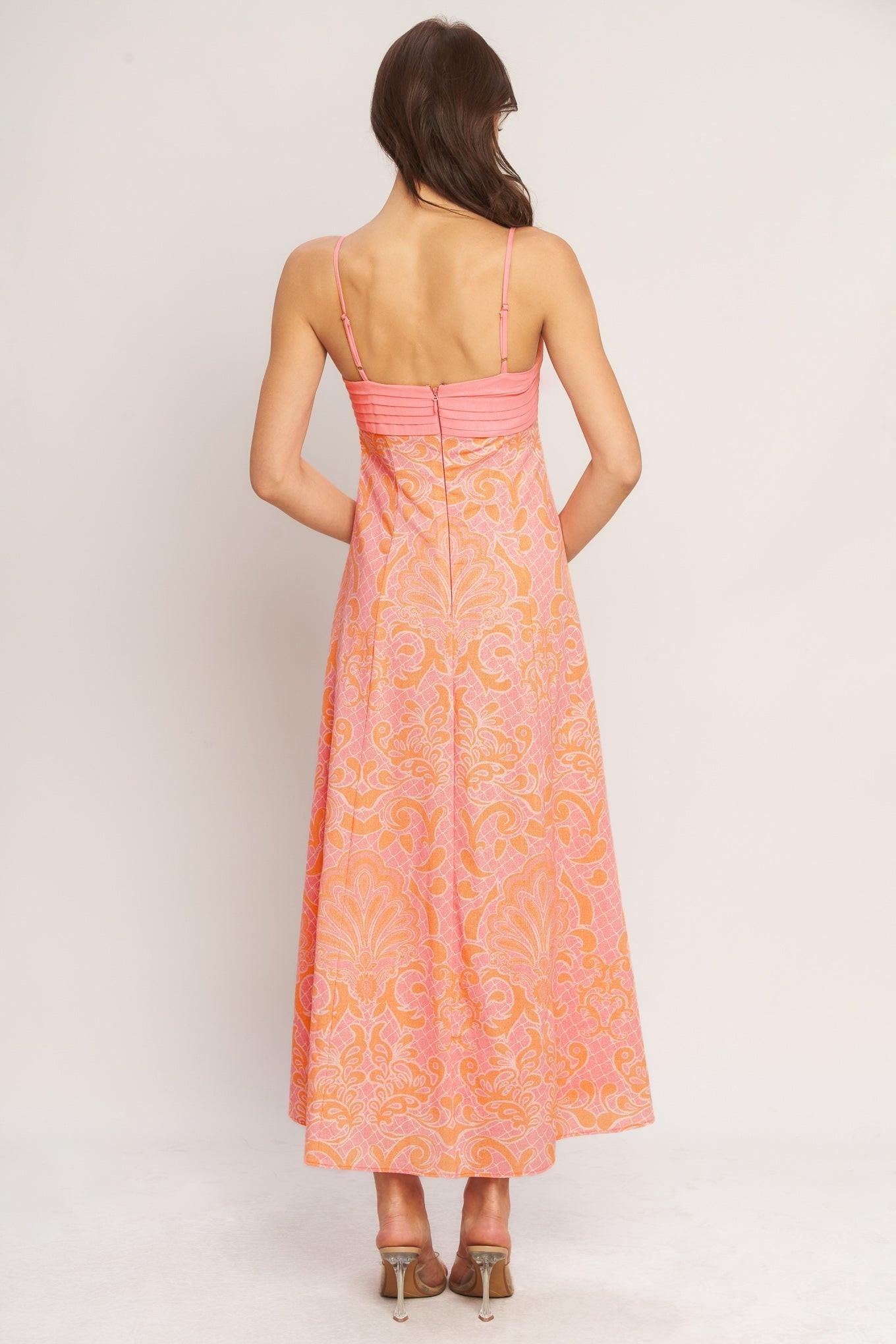 ISLAND SUNSET CHARM WOVEN MIDI DRESS - Glamourous Grace