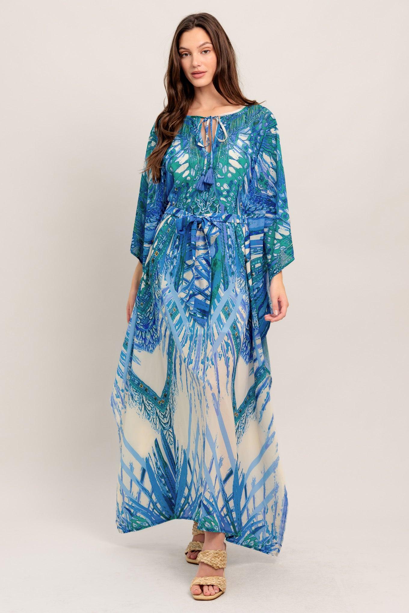 JUST LANDED IN PARADISE WOVEN KAFTAN MAXI DRESS - Glamourous Grace