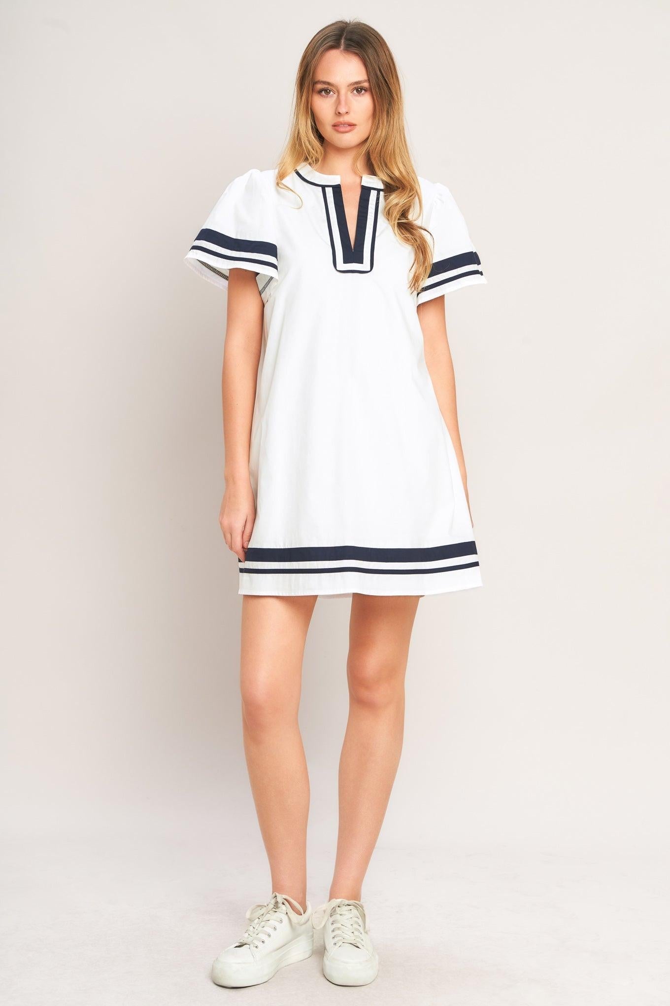 WEEKEND IN THE HAMPTONS WOVEN MINI DRESS - Glamourous Grace