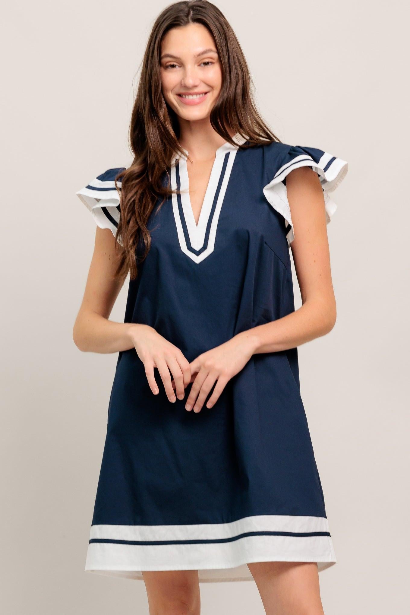 PORTSIDE POLISH WOVEN MINI DRESS - Glamourous Grace