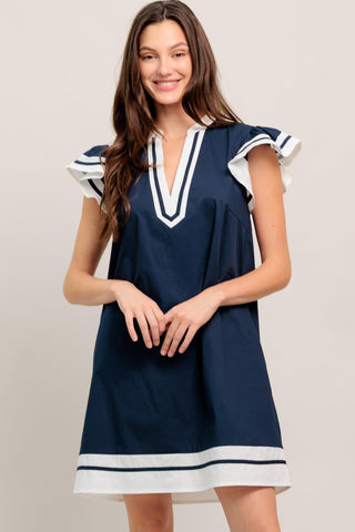 PORTSIDE POLISH WOVEN MINI DRESS - Glamourous Grace