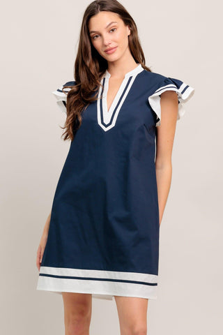 PORTSIDE POLISH WOVEN MINI DRESS - Glamourous Grace