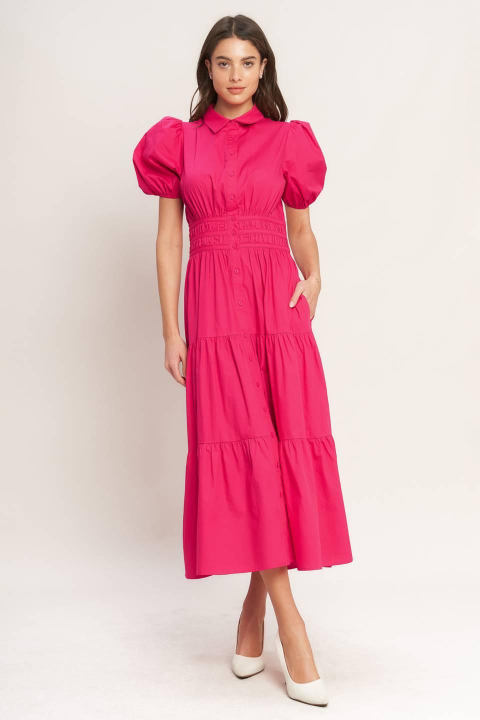 SUGAR CLOUD WOVEN MIDI DRESS - Glamourous Grace