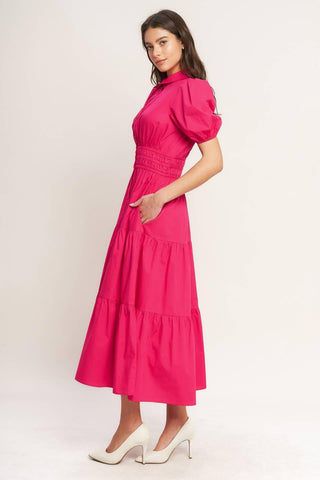 SUGAR CLOUD WOVEN MIDI DRESS - Glamourous Grace