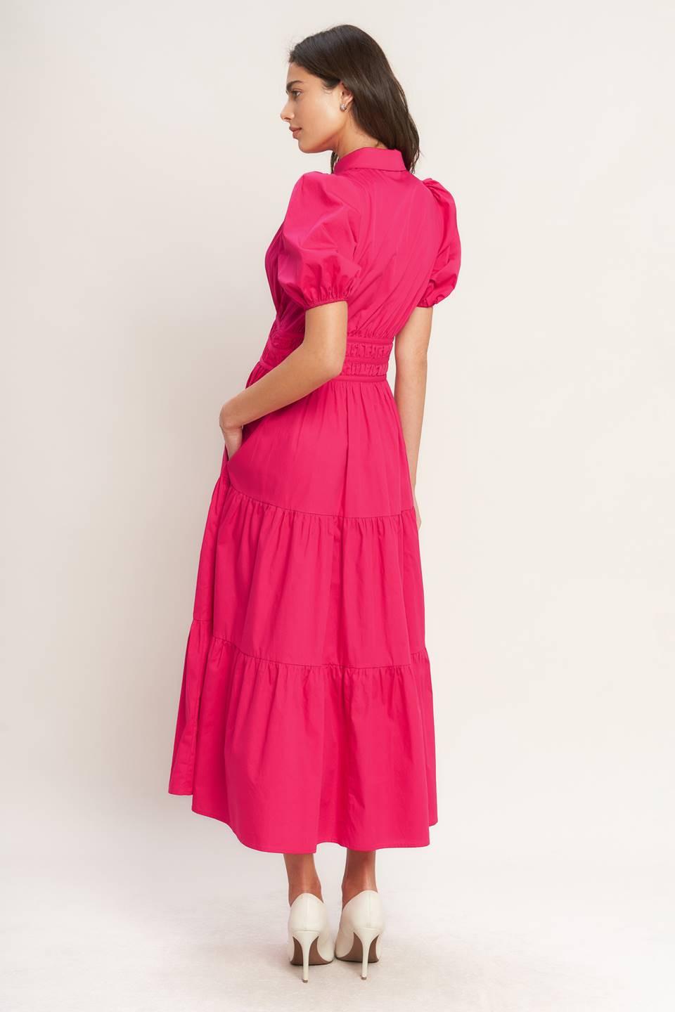 SUGAR CLOUD WOVEN MIDI DRESS - Glamourous Grace
