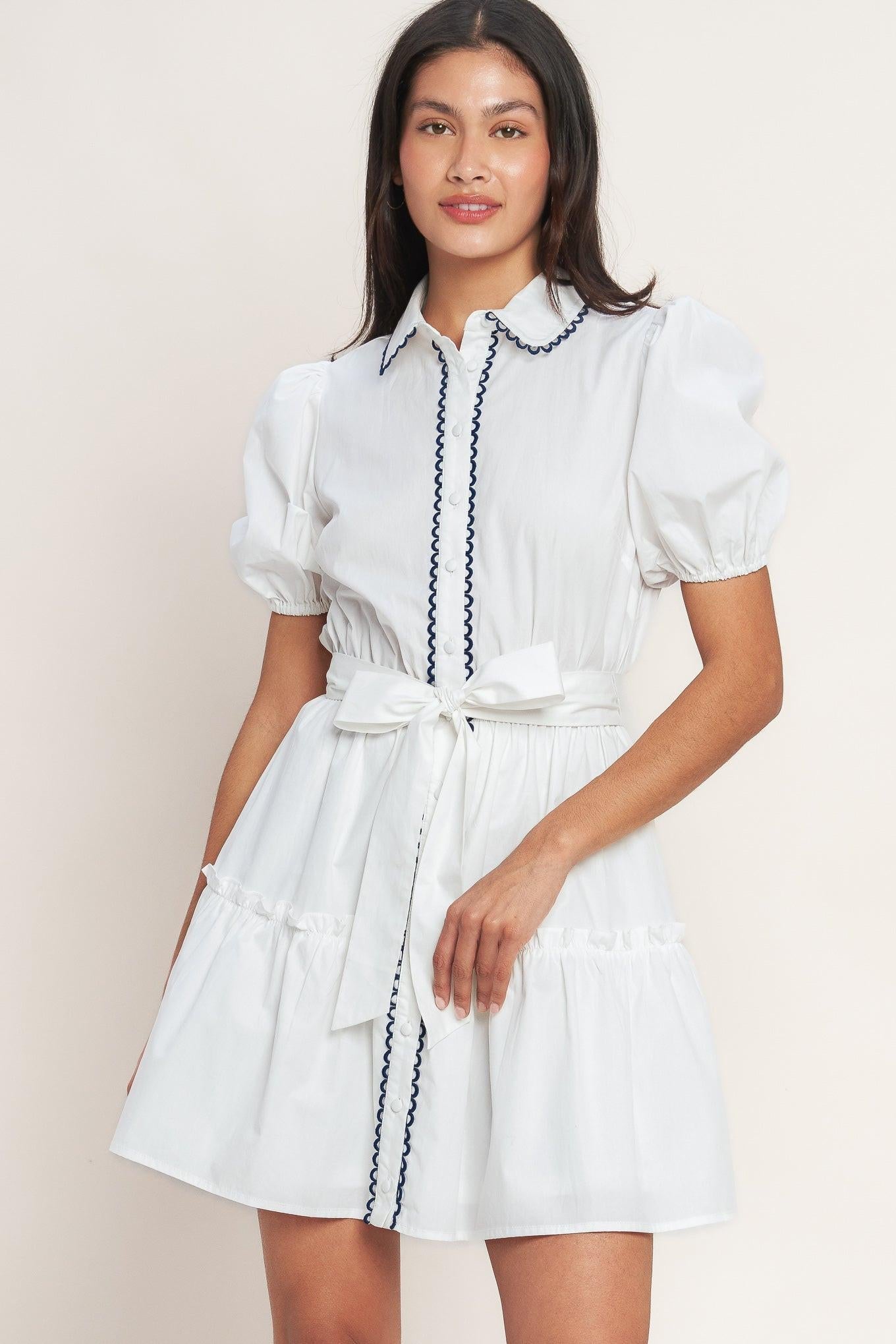 A LITTLE BIT LOVELY WOVEN MINI DRESS - Glamourous Grace