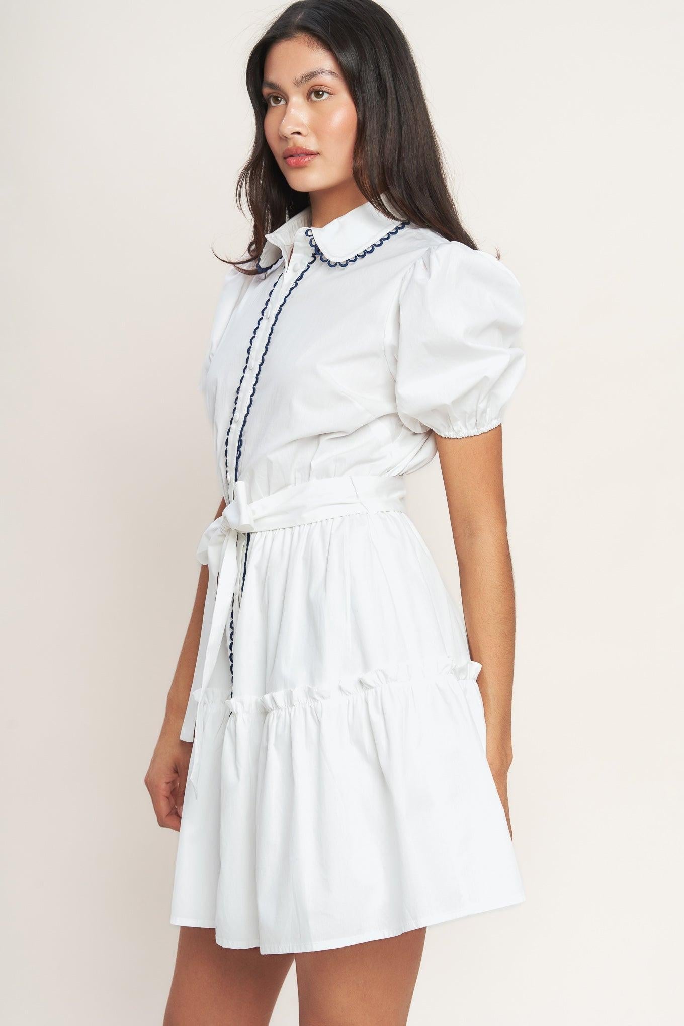 A LITTLE BIT LOVELY WOVEN MINI DRESS - Glamourous Grace