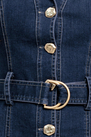 MADE TO FLATTER DENIM MINI DRESS - Glamourous Grace