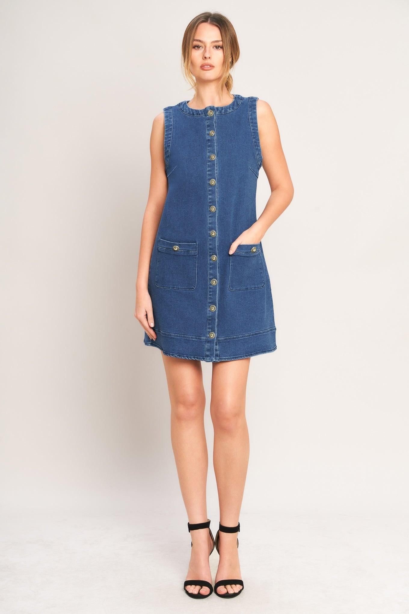 EVERYDAY ICON DENIM SHIFT DRESS - Glamourous Grace