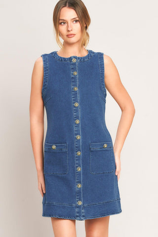 EVERYDAY ICON DENIM SHIFT DRESS - Glamourous Grace