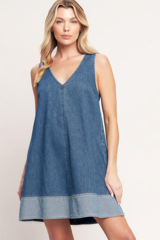MAIN STREET DENIM MINI DRESS - Glamourous Grace
