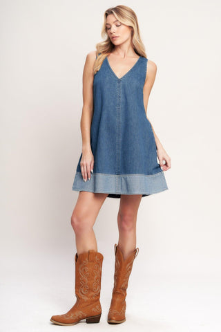 MAIN STREET DENIM MINI DRESS - Glamourous Grace